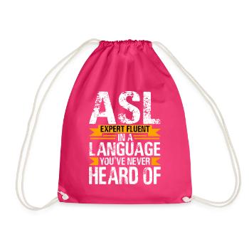 Deaf Pride ASL Gebärdensprache - Turnbeutel - Fuchsia - Vorne