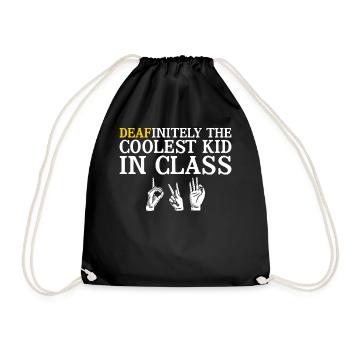 Deaf Pride Awareness ASL - Drawstring Bag - black - Front