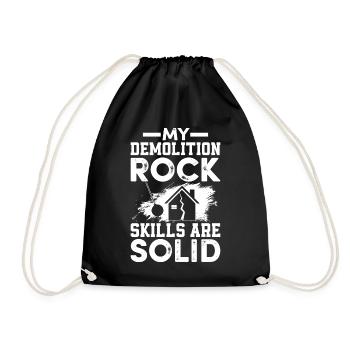 Drôle de démolition de maison Jour Compétence de démolition - Sac de sport léger - noir - Devant