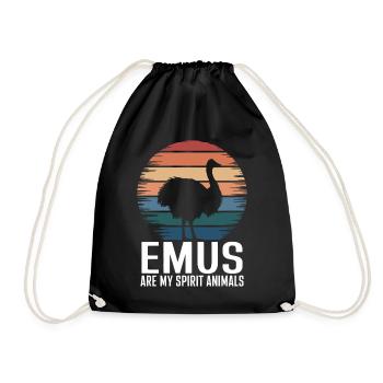 Emu Saying Australia Emus Funny Emu Gift - Drawstring Bag - black - Front