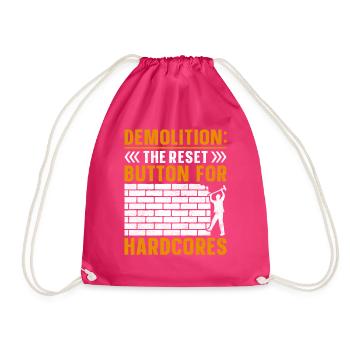 Funny House Demolition Day Bouton de réinitialisation de la démolition - Sac de sport léger - fuchsia - Devant