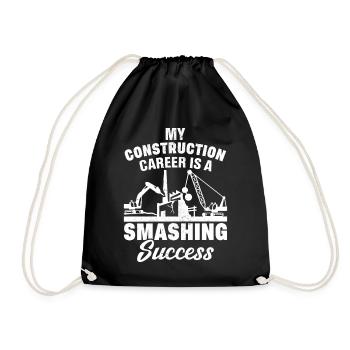Funny House Demolition Construction Career Resounding E - Drawstring Bag - black - Front
