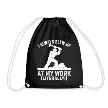 Funny day of house demolition, which I saw at my - Drawstring Bag - black - Front