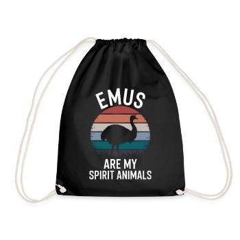 Emu Saying Australia Emus Funny Emu Gift - Drawstring Bag - black - Front