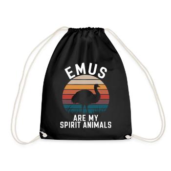Emu Saying Australia Emus Funny Emu Gift - Drawstring Bag - black - Front