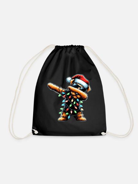 Tupfender Airedale Terrier Hund Weihnachten Xmas - Turnbeutel - Schwarz