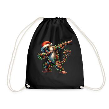 Polka Dot Baboon Sunglasses Cute Christmas - Drawstring Bag - black - Front