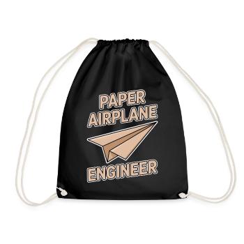 Avion en papier disant blague Avion en papier cadeau - Sac de sport léger - noir - Devant