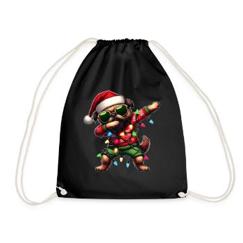 Polka Dot Brussels Griffon Dog Sunglasses Niedl - Drawstring Bag - black - Front