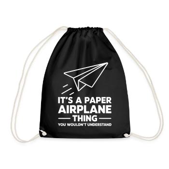 Avion en papier disant blague Avion en papier cadeau - Sac de sport léger - noir - Devant