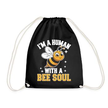 Honigbiene Imker Bienen Biene - Turnbeutel - Schwarz - Vorne