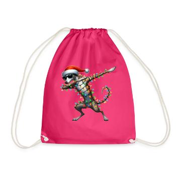 Polka Dot Greyhound Sunglasses Cute Christmas - Drawstring Bag - fuchsia - Front