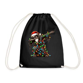 Dabbing Sensenmann Tod Weihnachtsmann Sonnenbrille - Turnbeutel - Schwarz - Vorne