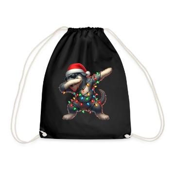 Polka Dot Irish Wolfhound Dog Sunglasses Nied - Drawstring Bag - black - Front