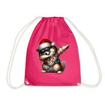 Polka Dot Keeshond Chien Lunettes de soleil Cute Weihn - Sac de sport léger - fuchsia - Devant