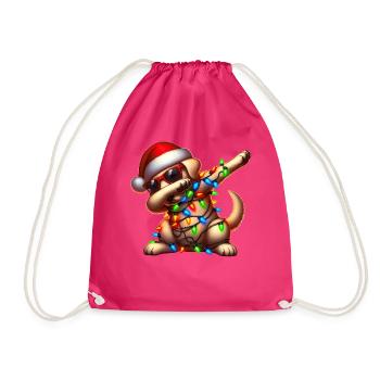 Polka Dot Labrador Retriever Sunglasses Cute - Drawstring Bag - fuchsia - Front