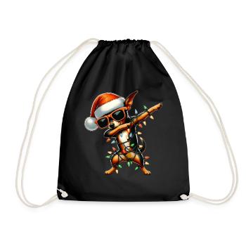 Dabbing Miniature Pinscher Dog Sunglasses - Drawstring Bag - black - Front