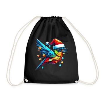 Tupfende Origami-Papier-Kranich-Sonnenbrille Niedl - Turnbeutel - Schwarz - Vorne