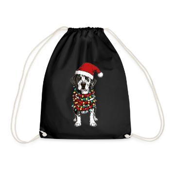 Chapeau de Noël Dalmatien Noël - Sac de sport léger - noir - Devant