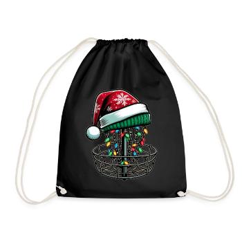 Disc Golf Disc Golfing Disc Golfer Weihnachtsmütze - Turnbeutel - Schwarz - Vorne