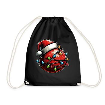 Dodgeball Team Santa Hat Xmas - Drawstring Bag - black - Front