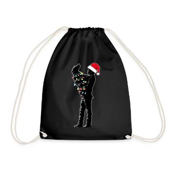 Dog Rescue Adoption Animal Rescue Santa Hat - Drawstring Bag - black - Front