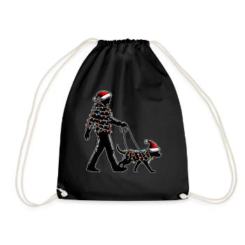 Dog Sitter Dog Walker Dog Sitter Santa Hat - Drawstring Bag - black - Front
