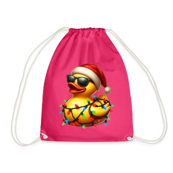 Tupfende Gummi-Ente Sonnenbrille Niedlich Weihnach - Turnbeutel - Fuchsia - Vorne