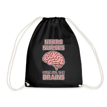 Neuro Nurse Pflegefachkraft Neurologie Geschenk - Turnbeutel - Schwarz - Vorne