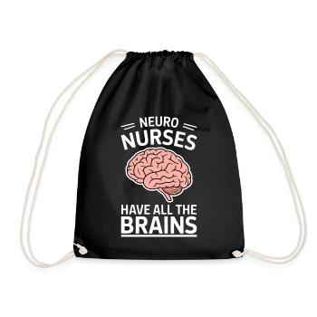 Neuro Nurse Pflegefachkraft Neurologie Geschenk - Turnbeutel - Schwarz - Vorne