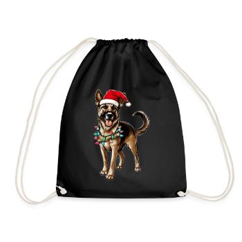 Berger allemand Chapeau de Noël Noël - Sac de sport léger - noir - Devant