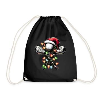Golf Golfer Golfing Weihnachtsmütze Xmas - Turnbeutel - Schwarz - Vorne