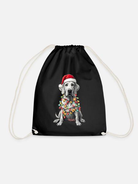 Deutsche Dogge Hund Weihnachtsmütze Xmas - Turnbeutel - Schwarz