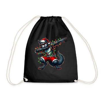 Dabbing Werewolf Sonnenbrille Niedlich Weihnachten - Turnbeutel - Schwarz - Vorne