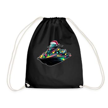 Jet Ski Jet Skiing Weihnachtsmütze Xmas - Turnbeutel - Schwarz - Vorne