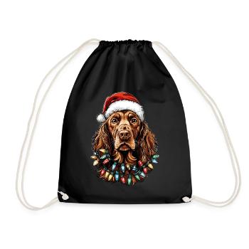 Setter Irlandais Chien Père Noël - Sac de sport léger - noir - Devant