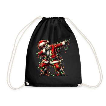 Dabbing Zombie Santa Sunglasses Cute Christmas - Drawstring Bag - black - Front
