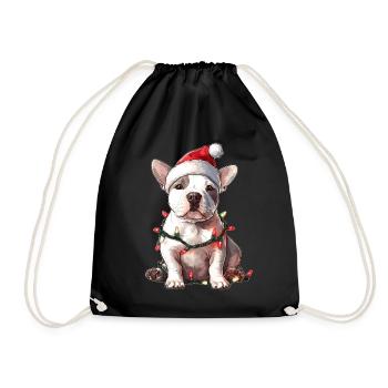 Mignon American Bull Terrier Chien Tasse de Noël - Sac de sport léger - noir - Devant