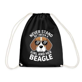 Beagle Mädchen Hunde Lustiges Beagle Geschenk - Turnbeutel - Schwarz - Vorne