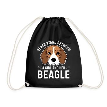 Beagle Mädchen Hunde Lustiges Beagle Geschenk - Turnbeutel - Schwarz - Vorne