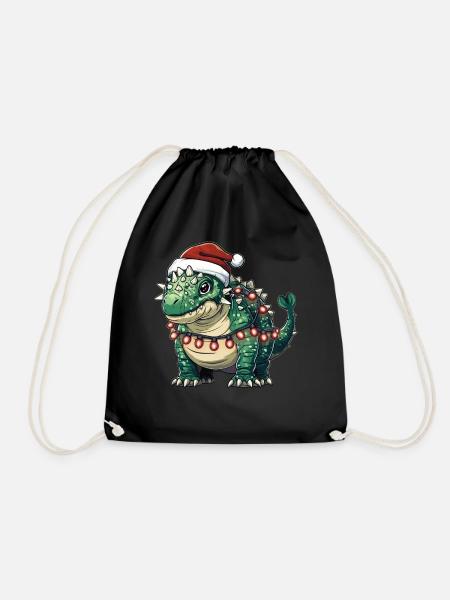 Ankylosaurus Dinosaurier Weihnachtsmütze Xmas - Turnbeutel - Schwarz