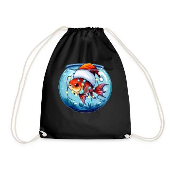 Poisson rouge aquarium Aquarist Chapeau de Noël Noël - Sac de sport léger - noir - Devant