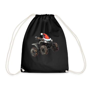 Atv Quad 4 Wheeler Weihnachten Hut Xmas - Turnbeutel - Schwarz - Vorne