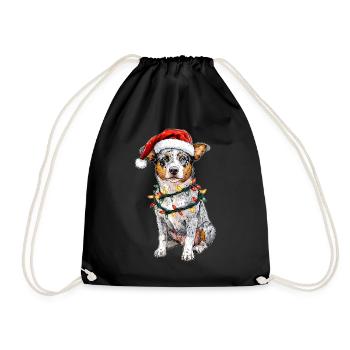 Niedlicher Australian Cattle Dog Weihnachtshut Xma - Turnbeutel - Schwarz - Vorne