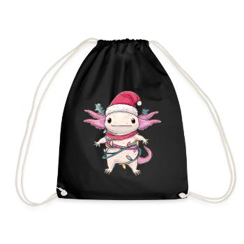 Mignon Kawaii Axolotl Père Noël - Sac de sport léger - noir - Devant