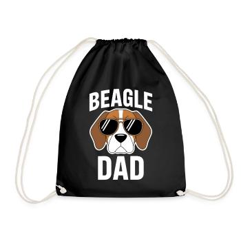 Beagle Dad Dog Father Funny Beagle Gift - Drawstring Bag - black - Front