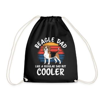 Beagle Dad Dog Father Funny Beagle Gift - Drawstring Bag - black - Front