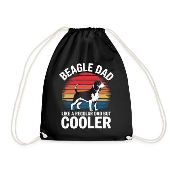 Beagle Dad Dog Father Funny Beagle Gift - Drawstring Bag - black - Front