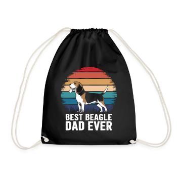 Beagle Dad Dog Father Funny Beagle Gift - Drawstring Bag - black - Front