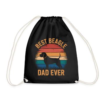 Beagle Dad Dog Father Funny Beagle Gift - Drawstring Bag - black - Front